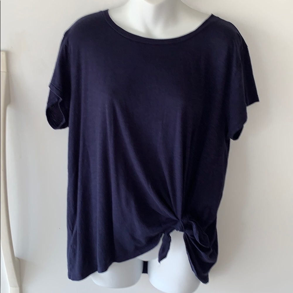 Navy Front Tie T Shirt